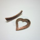 Antique Copper Hammertone Heart Toggle
