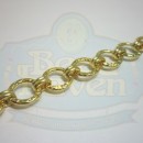 Gold Flat Hammered Rd w/Link Chain