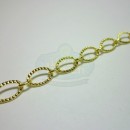 Gold Textured Flat Oval Chain
