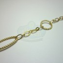 Matte Gold Twisted Links with Flat Oval Chain