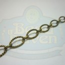 Antique Brass Textured Flat Oval Chain
