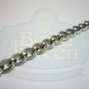Antique Silver Double Curb w/Bead Chain