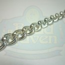 Silver Double Curb w/Bead Chain