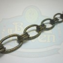 Antique Brass Textured Large Oval Chain