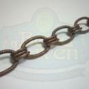 Antique Copper Textured Large Oval Chain