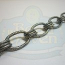 Antique Silver Textured Large Oval Chain