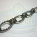 Gunmetal Textured Large Oval Chain