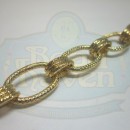 Gold Textured Large Oval Chain