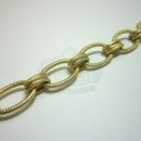 Matte Gold Textured Large Oval Chain