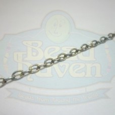 Antique Silver Small Flat Oval Chain