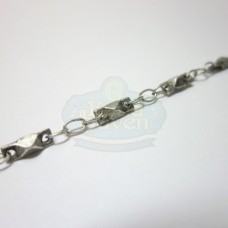 Antique Silver Thin Cable w/Diamond Cut Bead