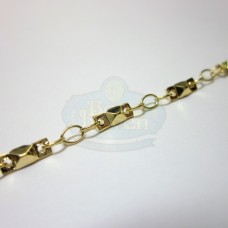 Gold Thin Cable w/Diamond Cut Bead
