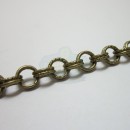 Antique Brass Textured Double Link Cable 