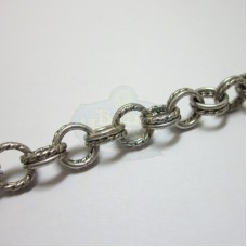 Antique Silver Textured Double Link Cable Chain