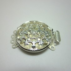 Silver Large Round Filigree Box Clasp