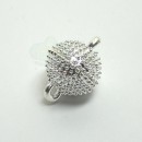 12mm Silver Round Dotted Magnetic Clasp