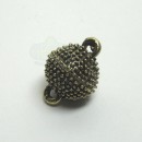 12mm Antique Brass Round Dotted Magnetic Clasp