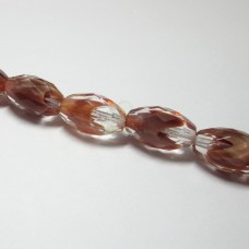 10x17mm Faceted Oval Crystal Autumn Marble