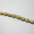 7x10mm Faceted Drop Ivory Picasso