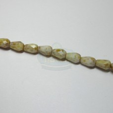 5x7mm Faceted Drop Ivory Picasso