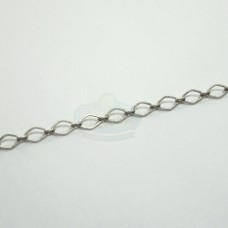 Antique Silver 4x3mm Flat Football Link Chain