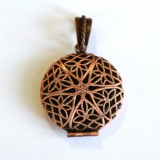 Antique Copper Flat Round Filigree Diffuser